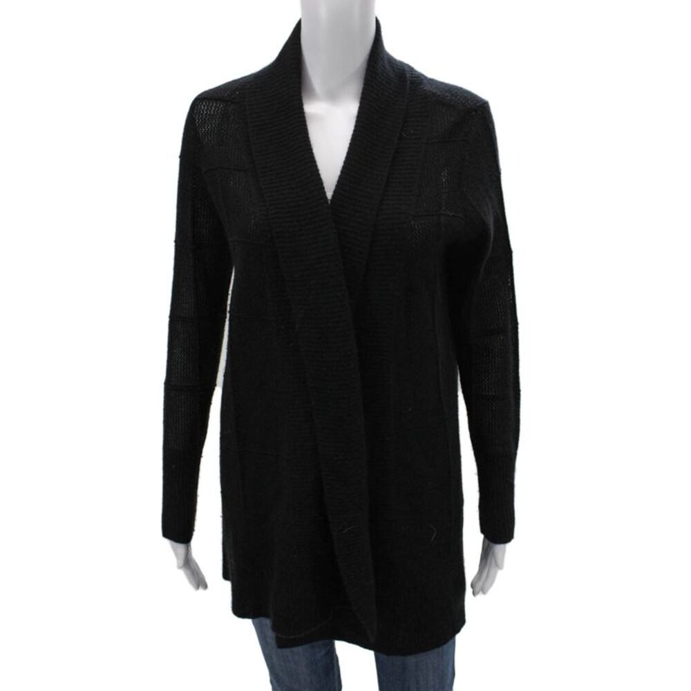 Cashmere Charter Club Unisex Black Cardigan 100% Cashmere Long Sleeve Size S
